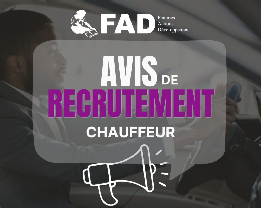 Avis de recrutement Chauffeur – ONG FAD